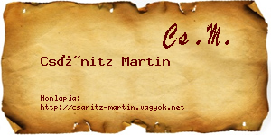 Csánitz Martin névjegykártya