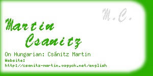martin csanitz business card